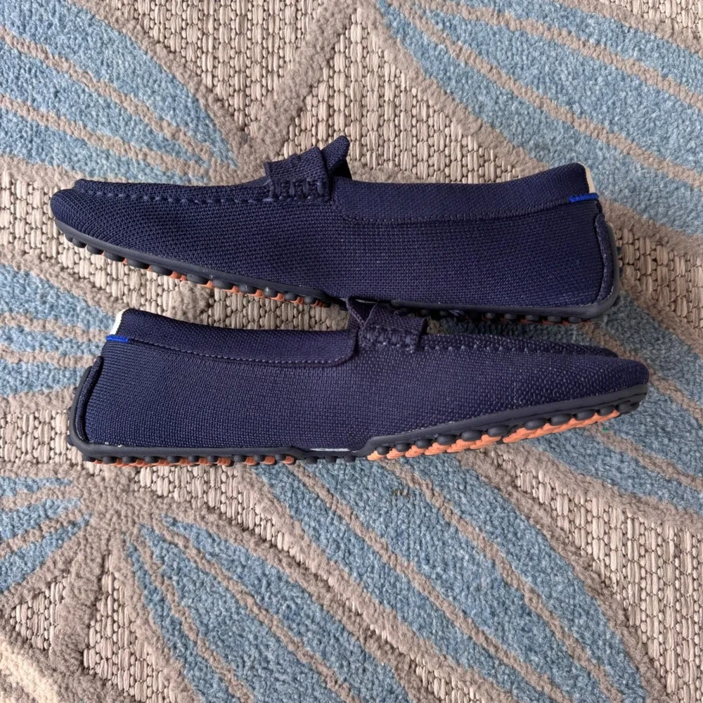 Rothy's The Driver Loafer Navy Blue Sapphire Knit Flats Womens Size 8.5 Washable